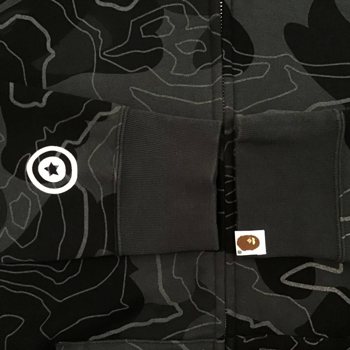 LAYERED LINE CAMO SHARK FULL ZIP HOODIE Mサイズ a bathing ape BAPE 