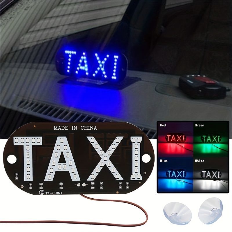 全4色 タクシー LEDライト ブルー 青 12V フロントガラス 吸盤付き TAXI おしゃれ 外国風 空車信号ライト 装飾 カーライト タクシーロゴ  t747-t750 - メルカリ