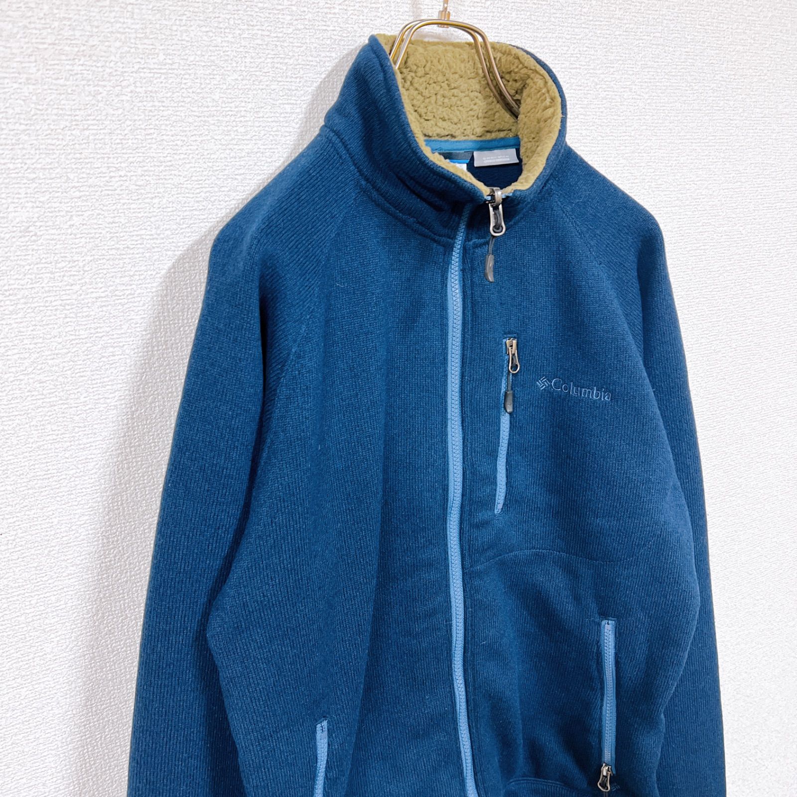 美品】Columbia OMNIｰWICK コロンビア 2way 連結可能 ネイビー 刺繍 
