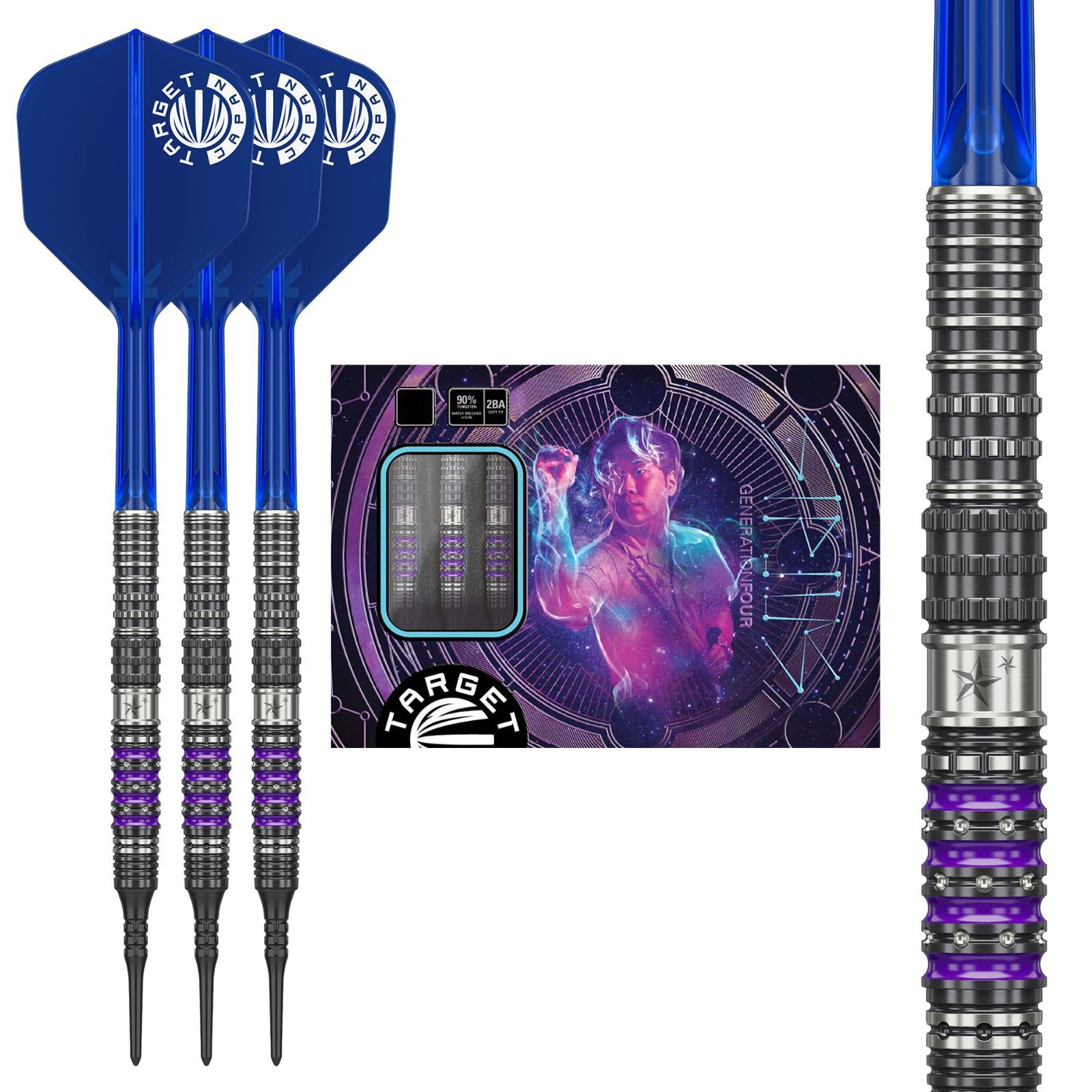K-Flex タングステン 2BA ソフトチップダーツセット 90% 21.5g 2BA SOFT 林雄太選手 TIP DARTS GEN4 K-Flex No.6 SIRIUS シェイプ Flights and SERIES Shafts 2BA Japan