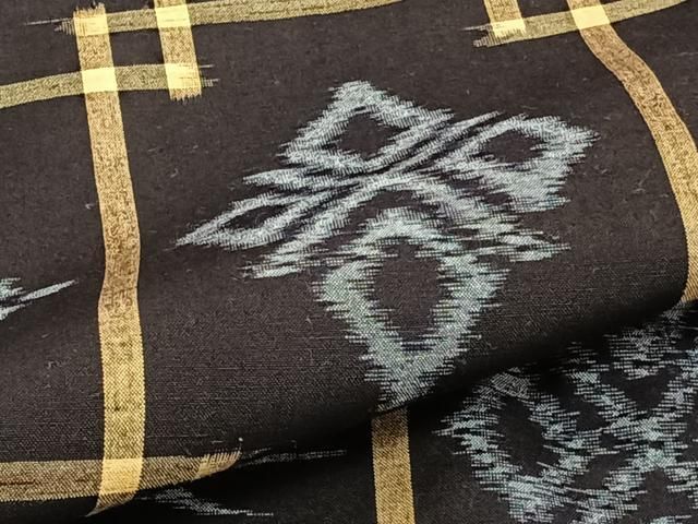 平和屋着物▽綿琉球 単衣 花鳥文 綿 逸品 CAAT6559xi