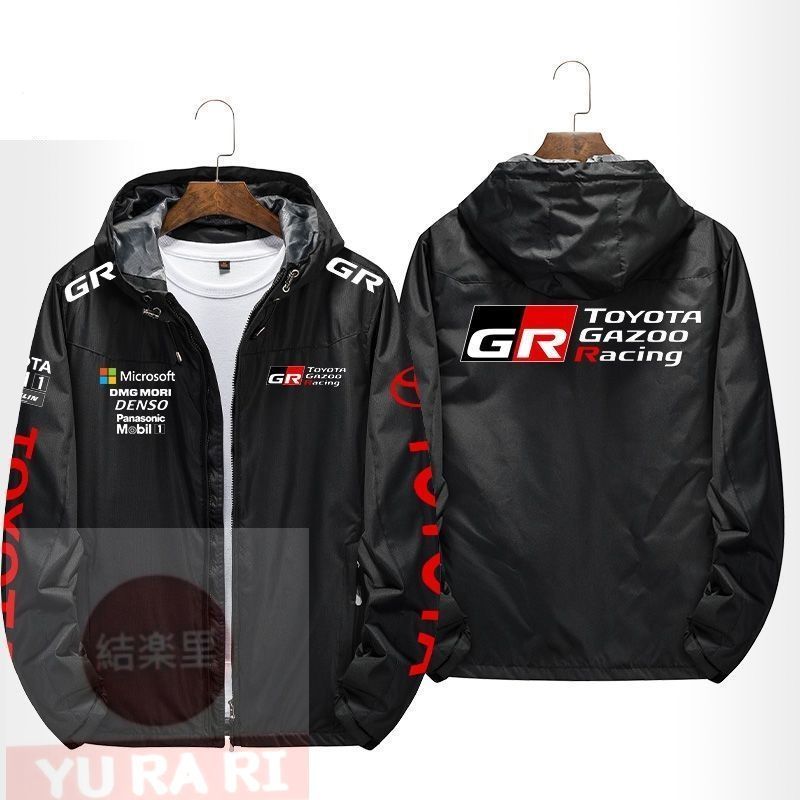 新品トヨタ GR Gazoo Racingモータースポーツ ロゴ アウトドアスポーツウェア ジッパーパーカー スウェット 釣り服 冬服ブラック#602