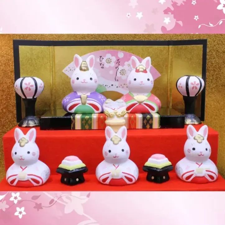 うさぎのお雛様 兎　動物　雛人形 時代物 うさぎのお雛様 兎動物雛人形 時代物