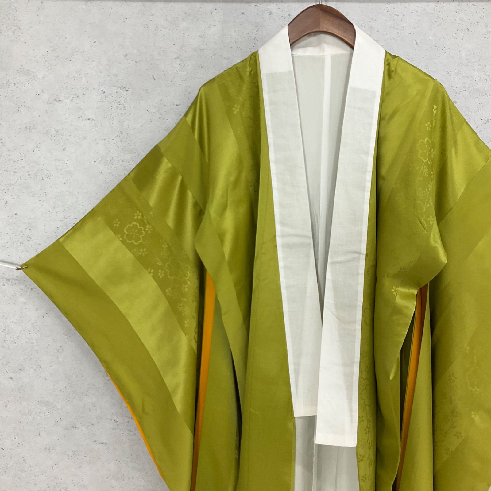 ◆kimono+one◆未使用同然◆振袖長襦袢◆袷◆正絹◆袖無双◆衣紋抜き付き◆裄長◆裄68.5袖幅35袖丈109◆着物帯振袖袋帯礼装成人式結婚式振袖襦袢◆S1147