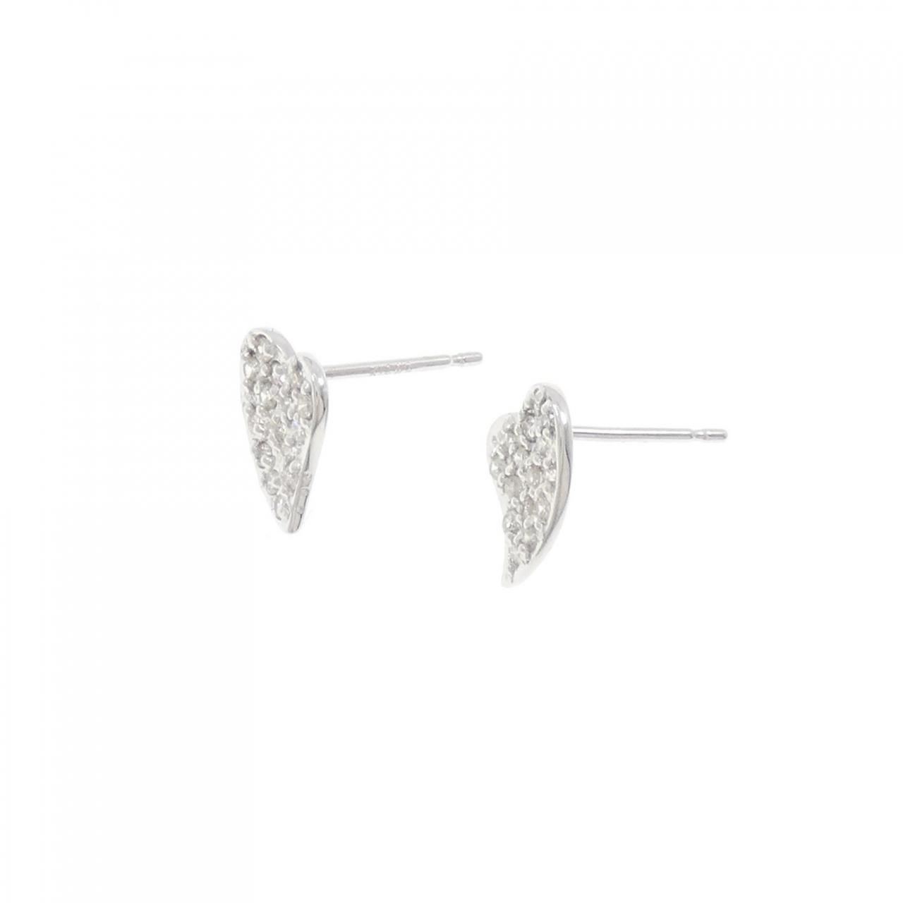 K18WGダイヤハートピアス K18WG ハート ダイヤモンド ピアス 0.16CT - メルカリ