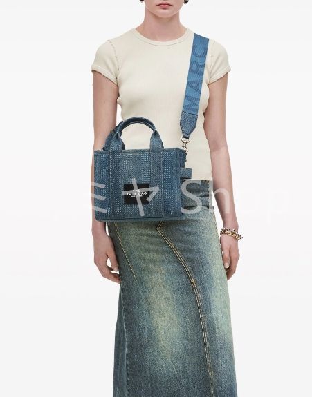 【要在庫確認】 MARC JACOBS クリスタル デニム トートバッグ 新品】マークジェイコブス ザ クリスタル デニム スモール