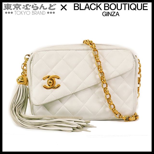 【CHANELシャネル】ココマーク★ハンドバッグ★ラムスキン★ホワイト★白 CHANEL シャネル マトラッセ ミニチェーンショルダー ココボール 白