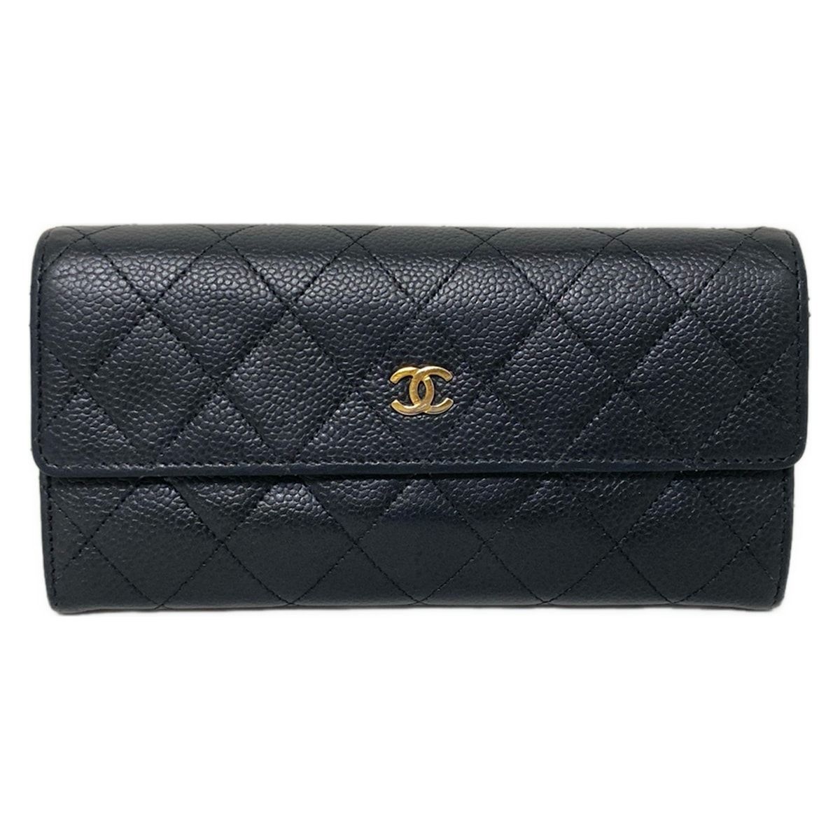 CHANEL シャネル 長財布 マトラッセ 黒