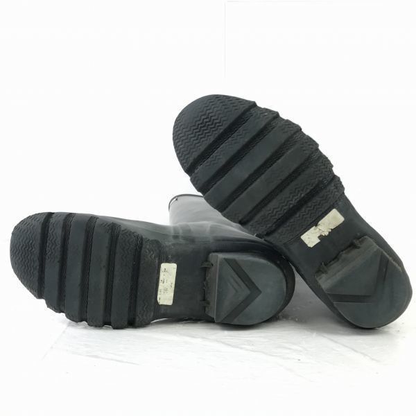  HUNTER ハンター 本革 レインブーツ 23.5 黒 ロング WB 52-7 レインシューズ 長靴 レインシューズ