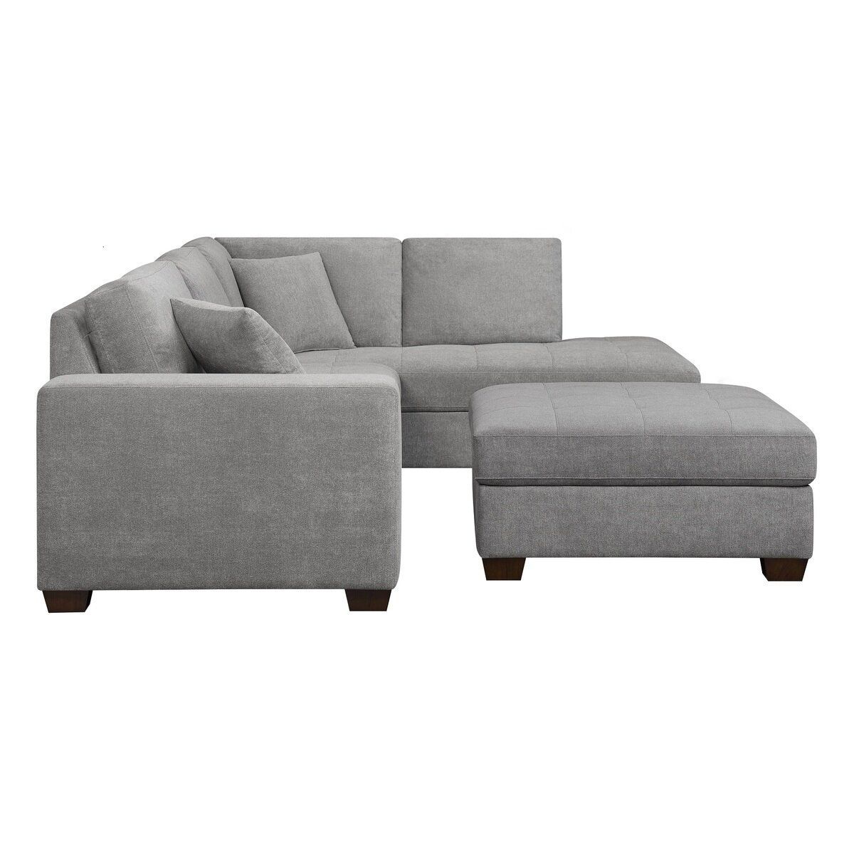 アウトレット・美品】Thomasville 収納オットマン付き布製ソファー 3ピース