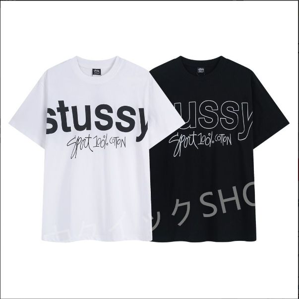 STUSSY ステューシー sport 100% pigment Dyed tee プリント男女兼用 半袖Tシャツ