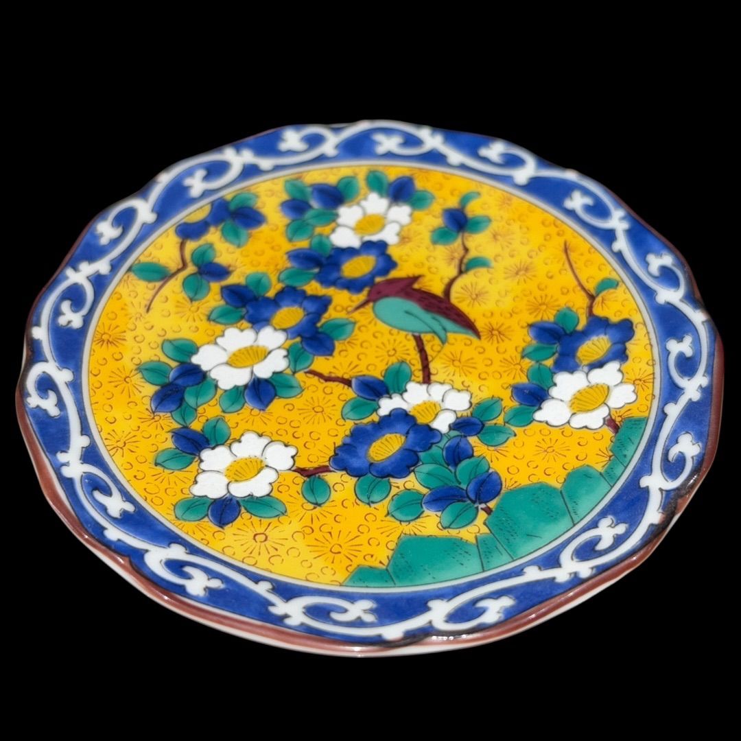 初出し品 小皿 第壱陶器 九谷焼 色絵花鳥 5客揃え 未使用品 食器
