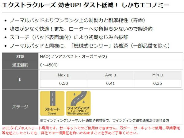ギャラン フォルティス スポーツバック CX3A TOURING Rear DISC ブレーキパッド リア DIXCEL ディクセル EC type EC345248 送料無料