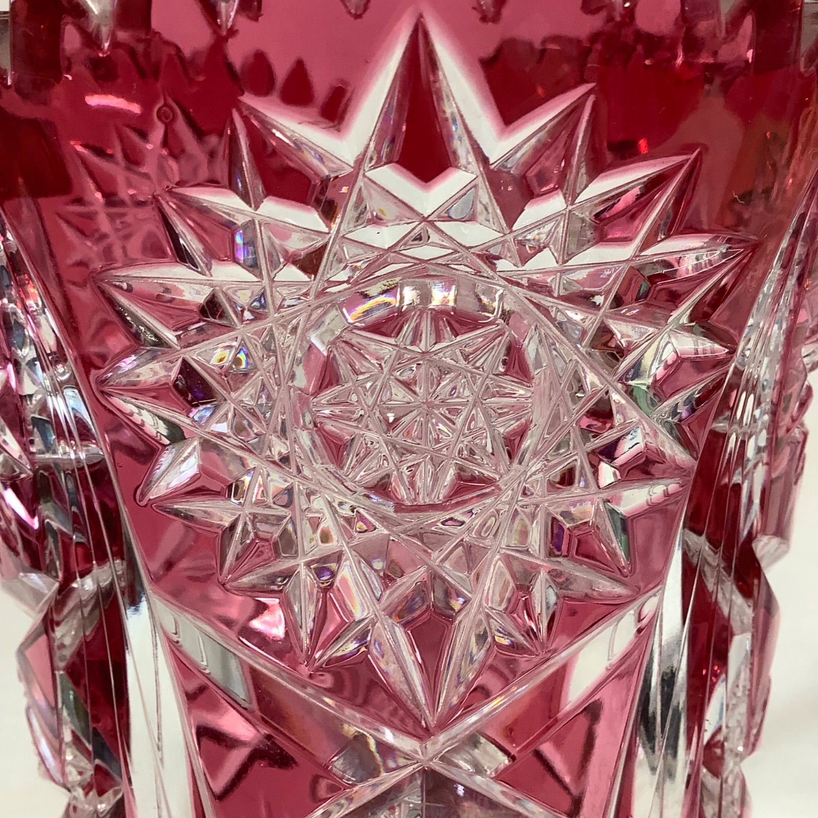 NACHTMANN ナハトマン 切子 花瓶 フラワーベース 赤色 高さ30㎝ C703