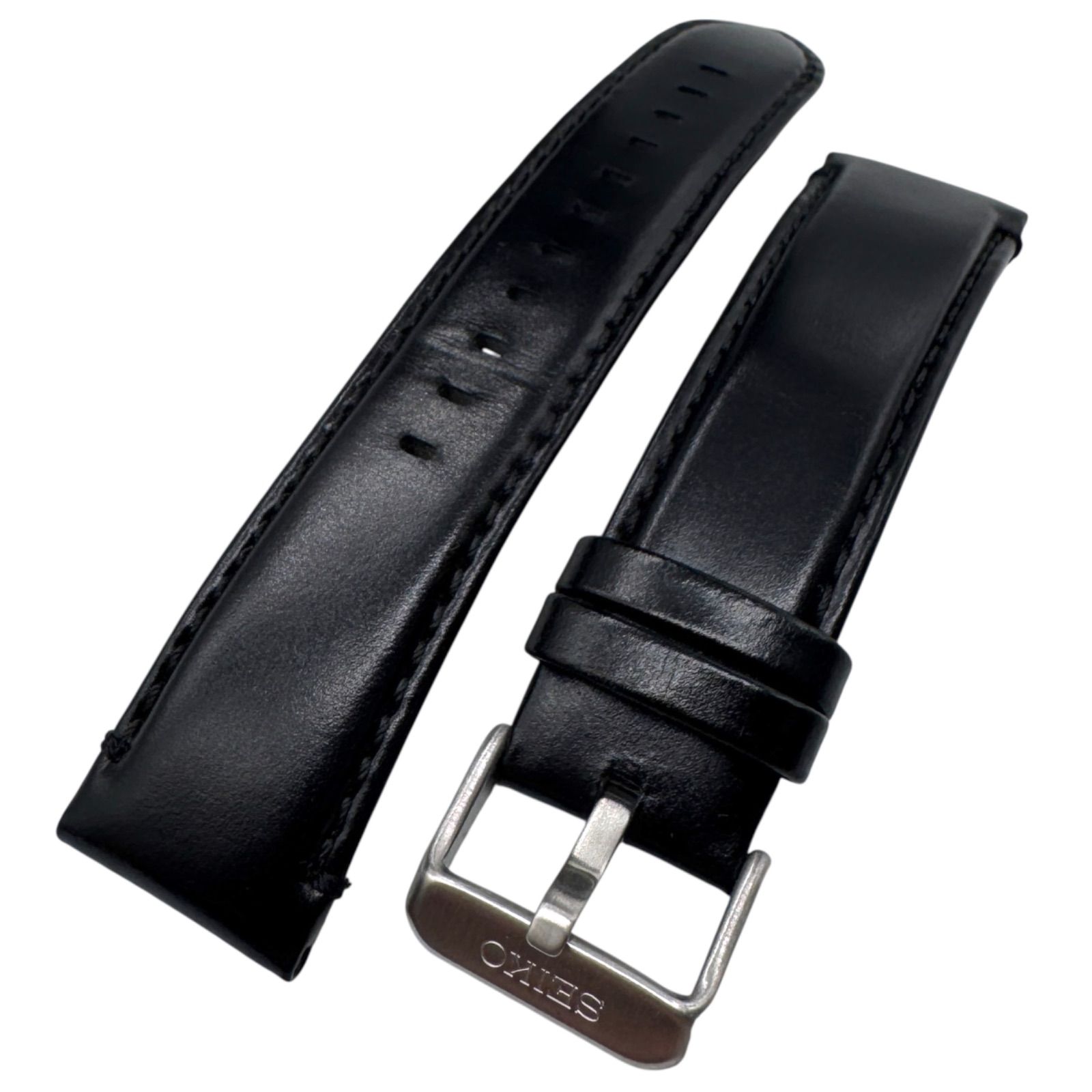 【SEIKO】 未使用品 セイコー クロコダイルレザーバンド Dバックル専用 20mm ネイビー系 セイコーDバックルバンド SEIKO - 本物 新品 未使用品 セイコー