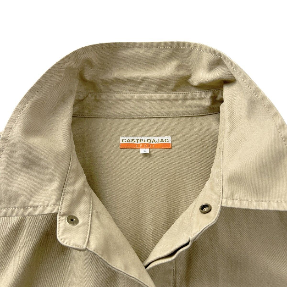 CASTELBAJAC◆長袖シャツ/4/コットン/WHT/ギンガムCK ３０％OFF 2025春夏新作 カステルバジャック 綿×麻 長袖