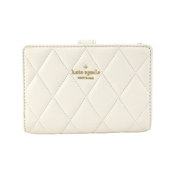 新品 ケイトスペード kate spade 2つ折り財布 SMOOTH QUILTEDLEATHER EDIUM COMPACT BIFOLD WALLET パーチメント 新品 ケイトスペード kate spade 2つ折り財布 SMOOTH QUILTEDLEATHER
