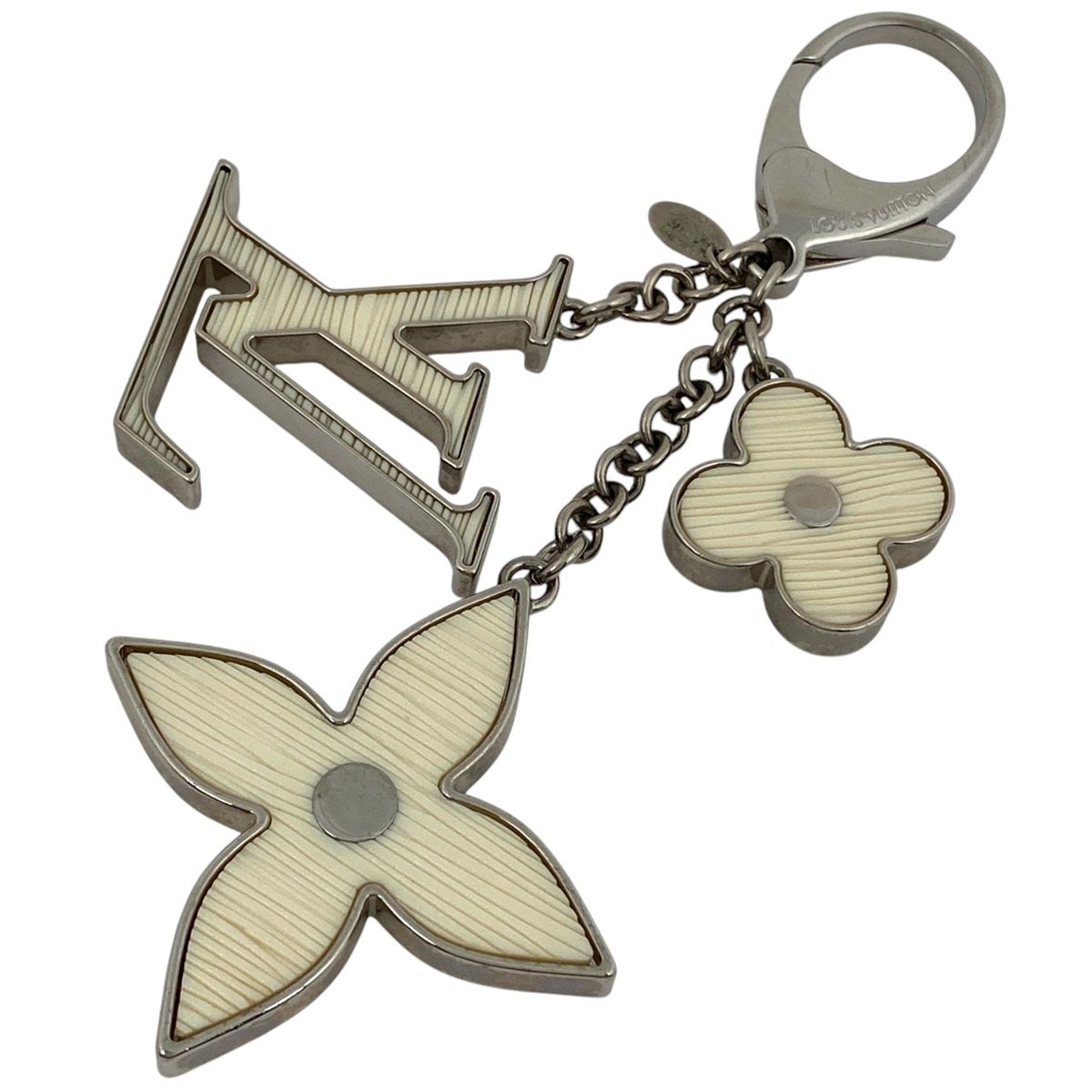 ルイ ヴィトン Louis Vuitton ビジューサック フルール ドゥ エピ モノグラム バッグチャーム キーホルダー メタル イヴォワール ホワイト M65085 レディース