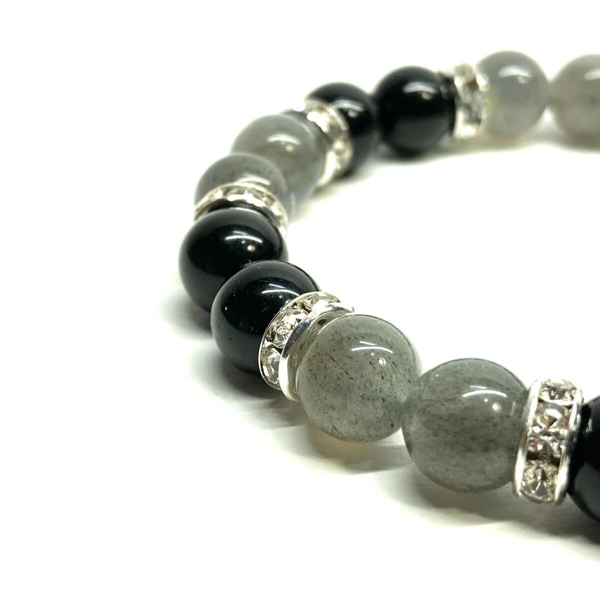 モリオン&ラブラドライト パワーストーン ブレスレット 天然石