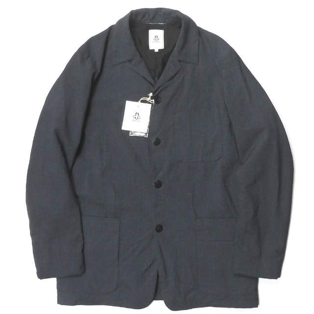 新品 mando マンド 19AW 日本製 PE/RY CHECK COVERALL JACKET ポリエステルレーヨン グレンチェックカバーオール 9394-003 2 ネイビー ジャケット アウター g3003