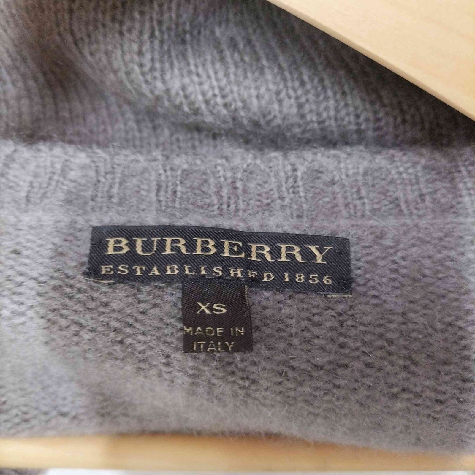 【BURBERRY/バーバリー】【M】アーガイル　ハイネックセーター　モヘヤ バーバリー BURBERRY シルク モヘヤ 混 ウール アーガイル V