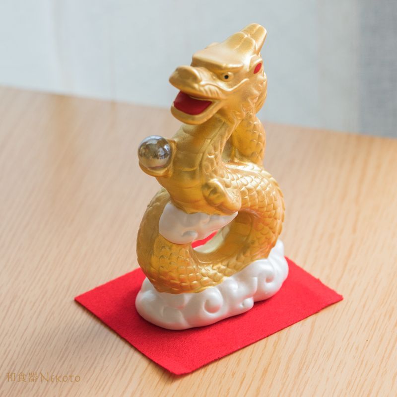 薬師窯 2024年 干支辰 錦彩招福辰（昇龍・小） 置物 龍 たつ