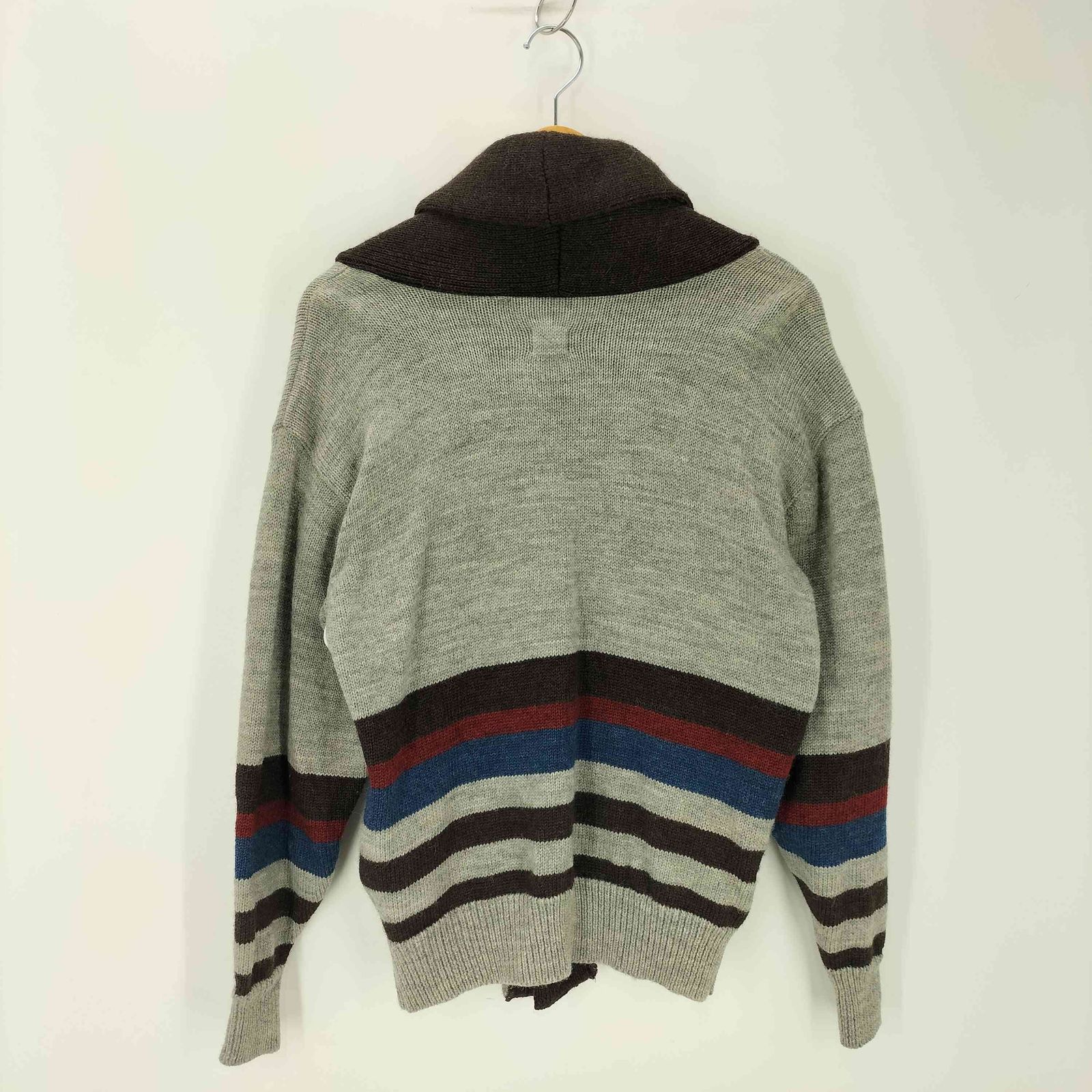 ザフラットヘッド the flat head ボーダー ウールカーディガン