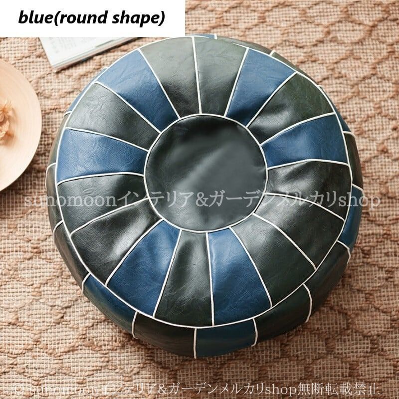 パネルステッチ クッション ラウンド型 スクエア型 おしゃれ かわいい 円形 四角 丸型 インテリア 北欧 スツール オットマン ブラウン ブルー NEXPOTALLINN_EU