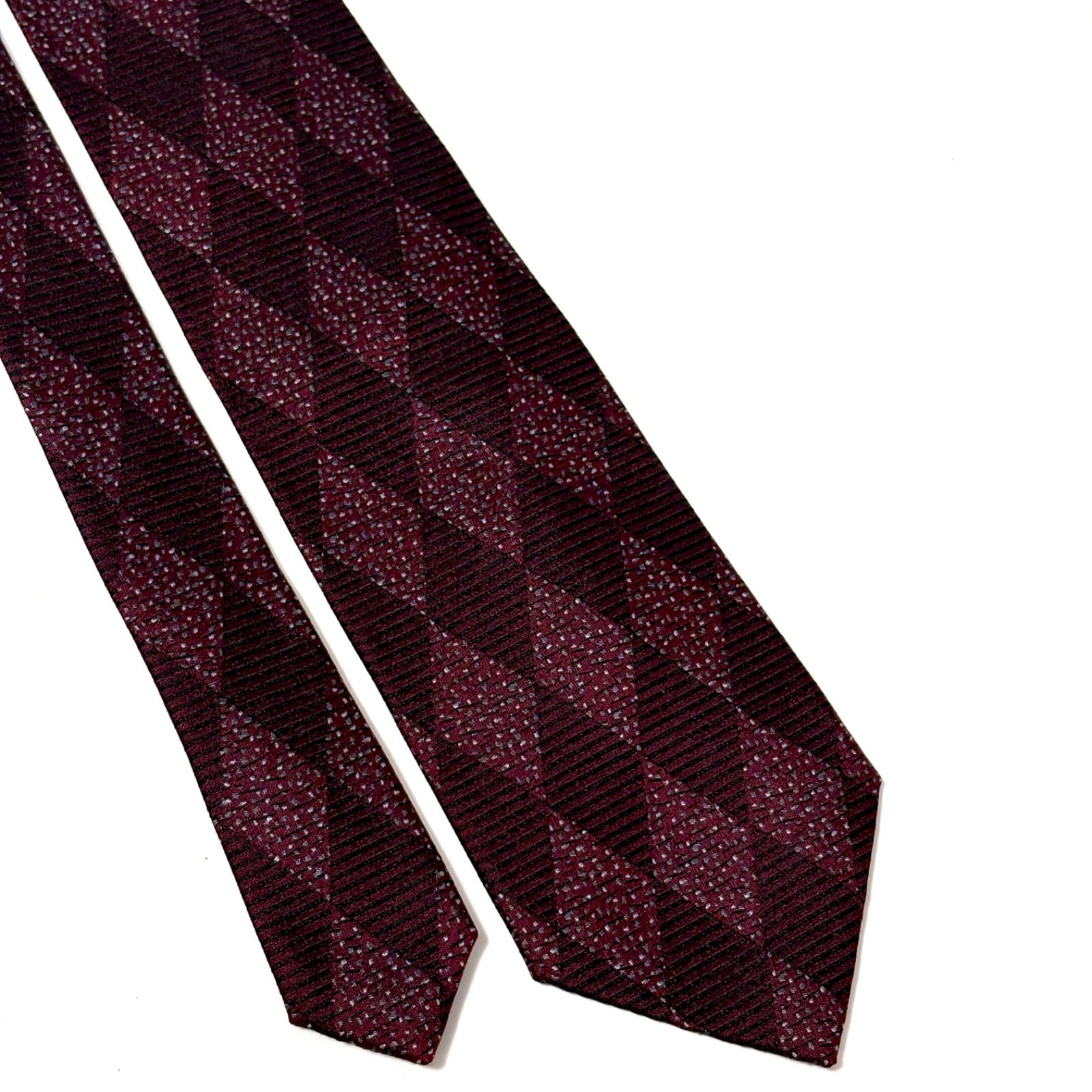 【未使用】CELINE ネクタイ バーガンディ ボルドー えんじ色 美品 CELINE セリーヌ ビジネス ネクタイ ボルドー レジメンタル