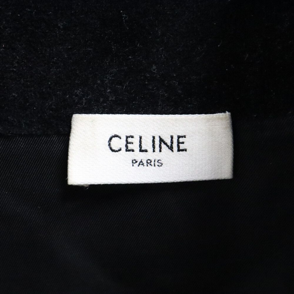 CELINE (セリーヌ) 23SS ロゴ刺繍ベロアトラックジャケット ジップアップジャケット ブラック 2Y69B748Q 38AW