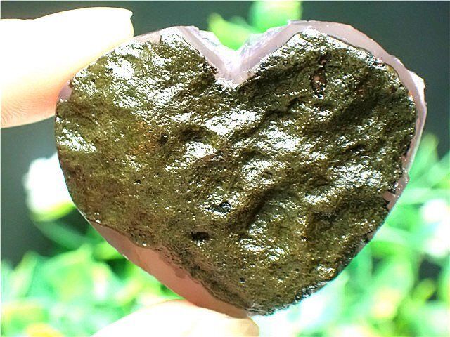 AAA級家庭円満◇天然ハート型アメジスト原石YT2G3/284G34C