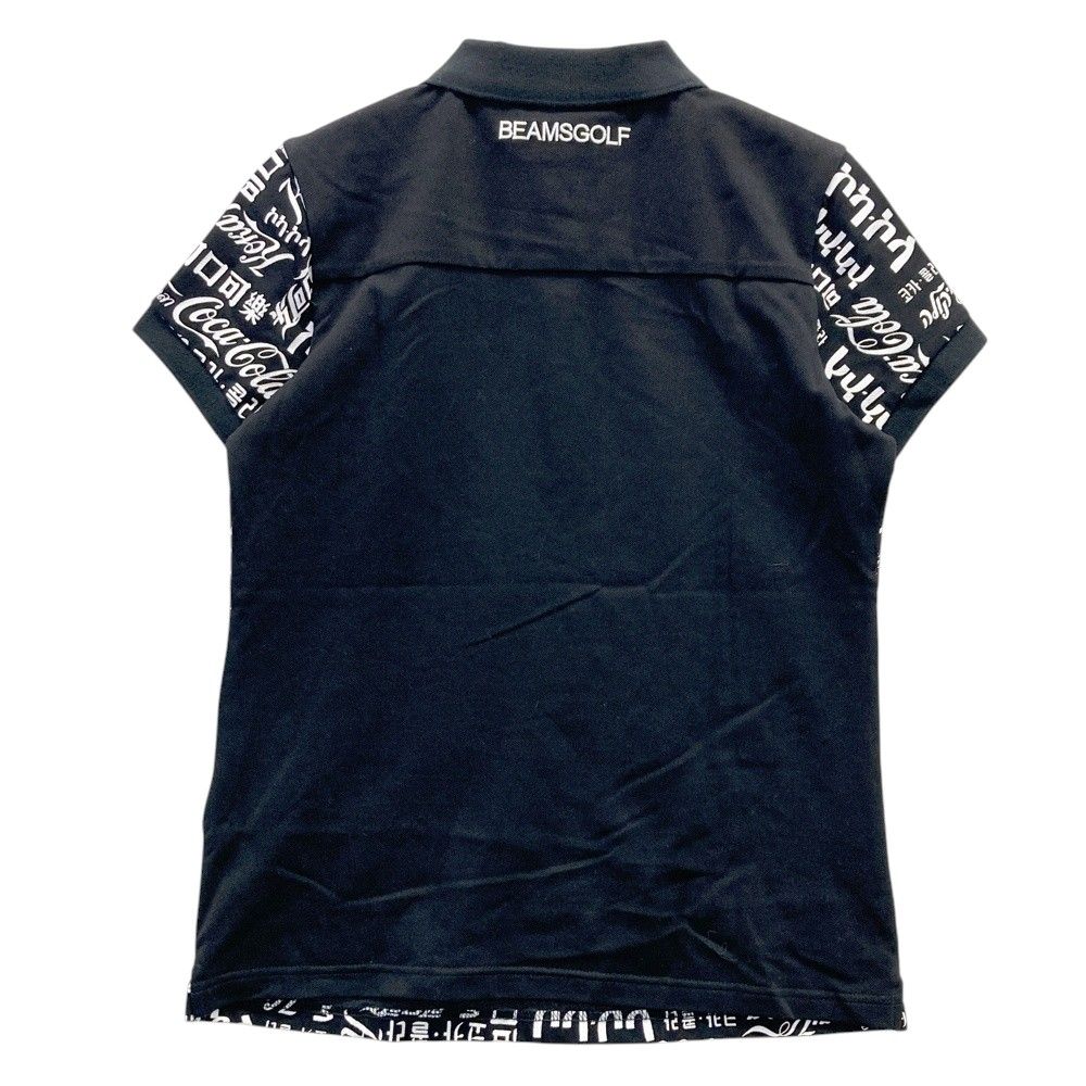 サイズ M BEAMS GOLF ビームスゴルフ ×Coca Cola 半袖ポロシャツ 総柄 ブラック系 240101419068 ゴルフウェア レディース ストスト