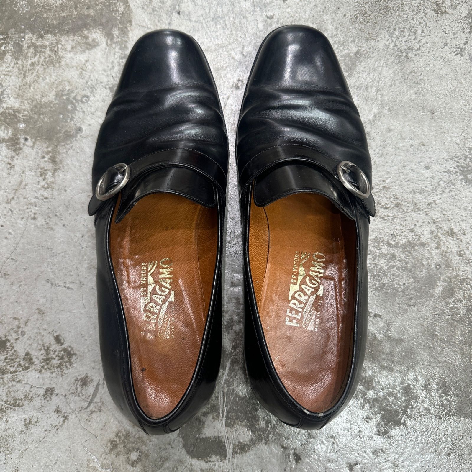 Salvatore Ferragamo コインローファー 革靴 シューズ サルヴァトーレフェラガモ UG 6990 ブラック 10 155 M 6