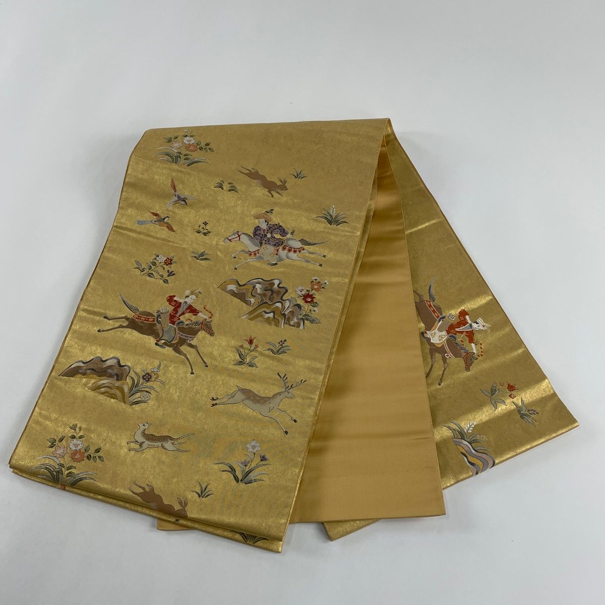 長嶋成織物瀞本金袋帯 西陣袋帯 長嶋成織物 瀞金錦 中古品 お仕立て上がり No 3536525
