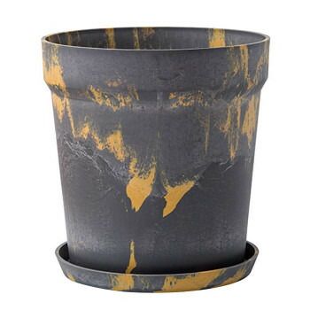 81063 アーバンプランツポット マーブル セサミ|レモン