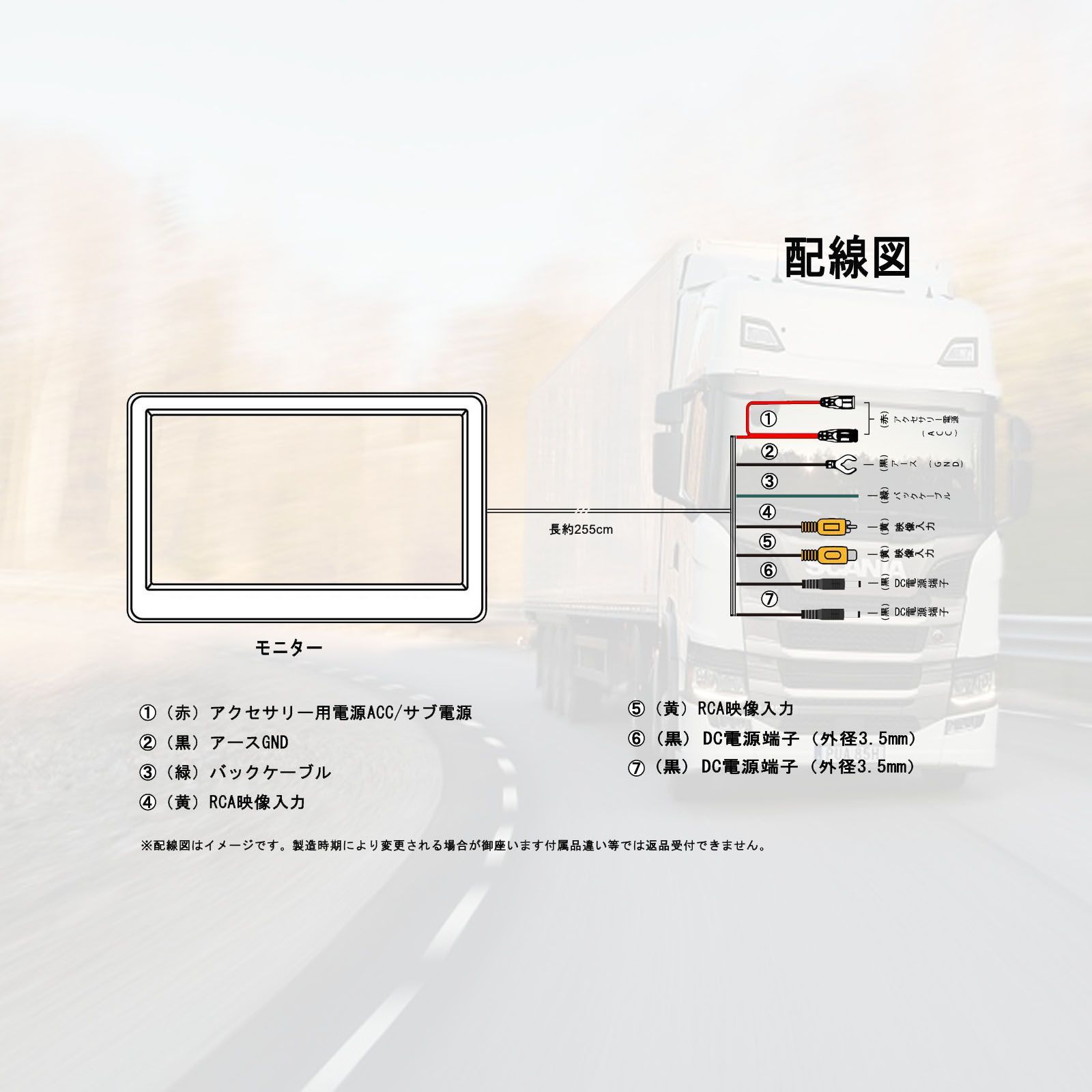 7インチ 液晶モニター カメラ監視用 小型モニター 12V/24V トラック対応 - メルカリ