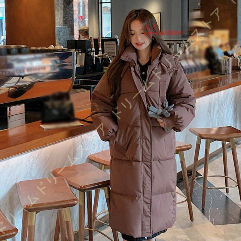 ダウン中綿コート レディース 中綿コート 中綿アウター ロング 中綿ジャケット 秋冬物 防寒 冬服 フード付き ロング丈 無地 ロングコート アウター レディース kni4a008645