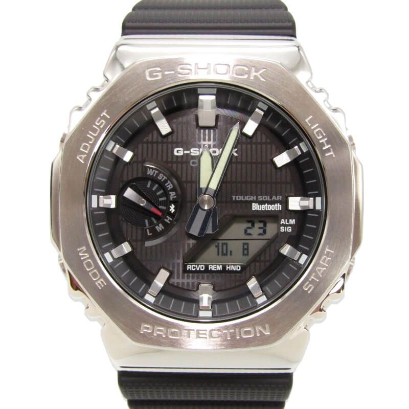CASIO G-SHOCK Gショック GBM-2100-1AJF メタルカバード タフソーラー Bluetooth オクタゴン アナデジ シルバー ブラック 28011025