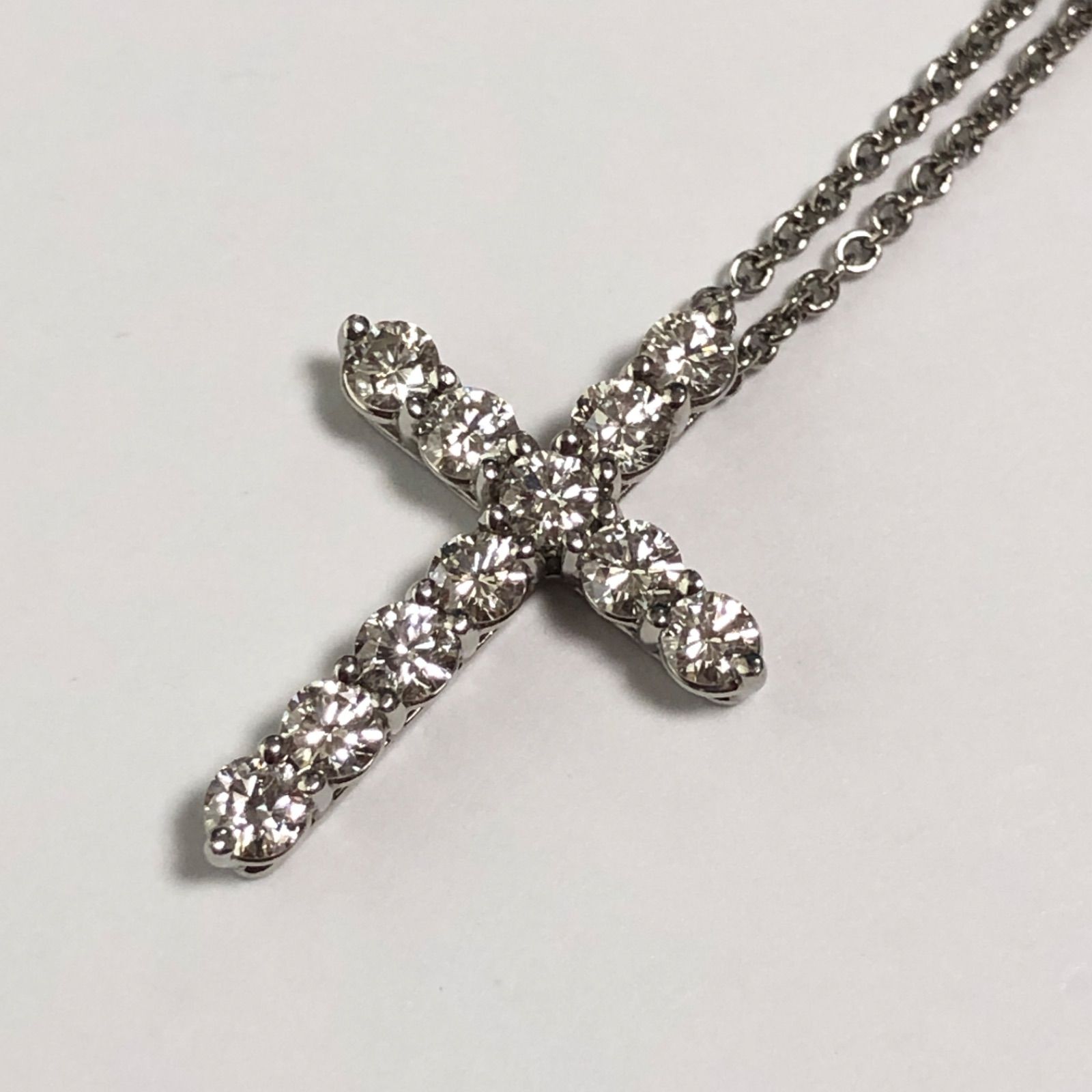 美品　ティファニー　ネックレス　クロス　ダイヤモンド　s スモール　プラチナ 美品 ティファニー ネックレス クロス ダイヤモンド s スモール