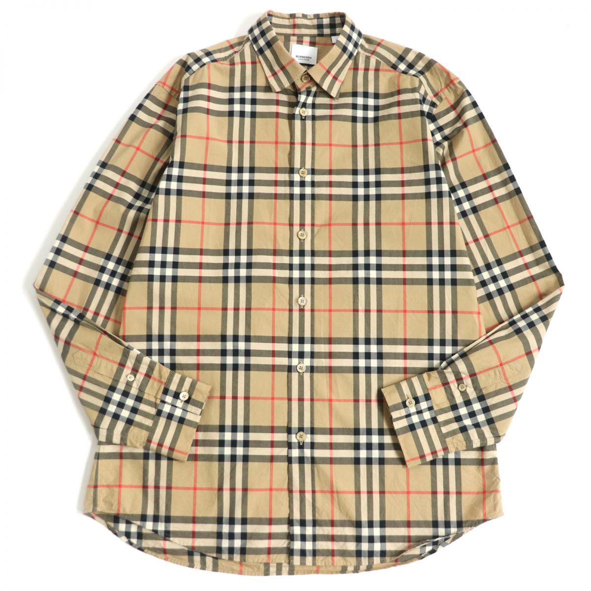 美品□BURBERRY/バーバリー 8020863 ノバチェック柄 ロゴボタン