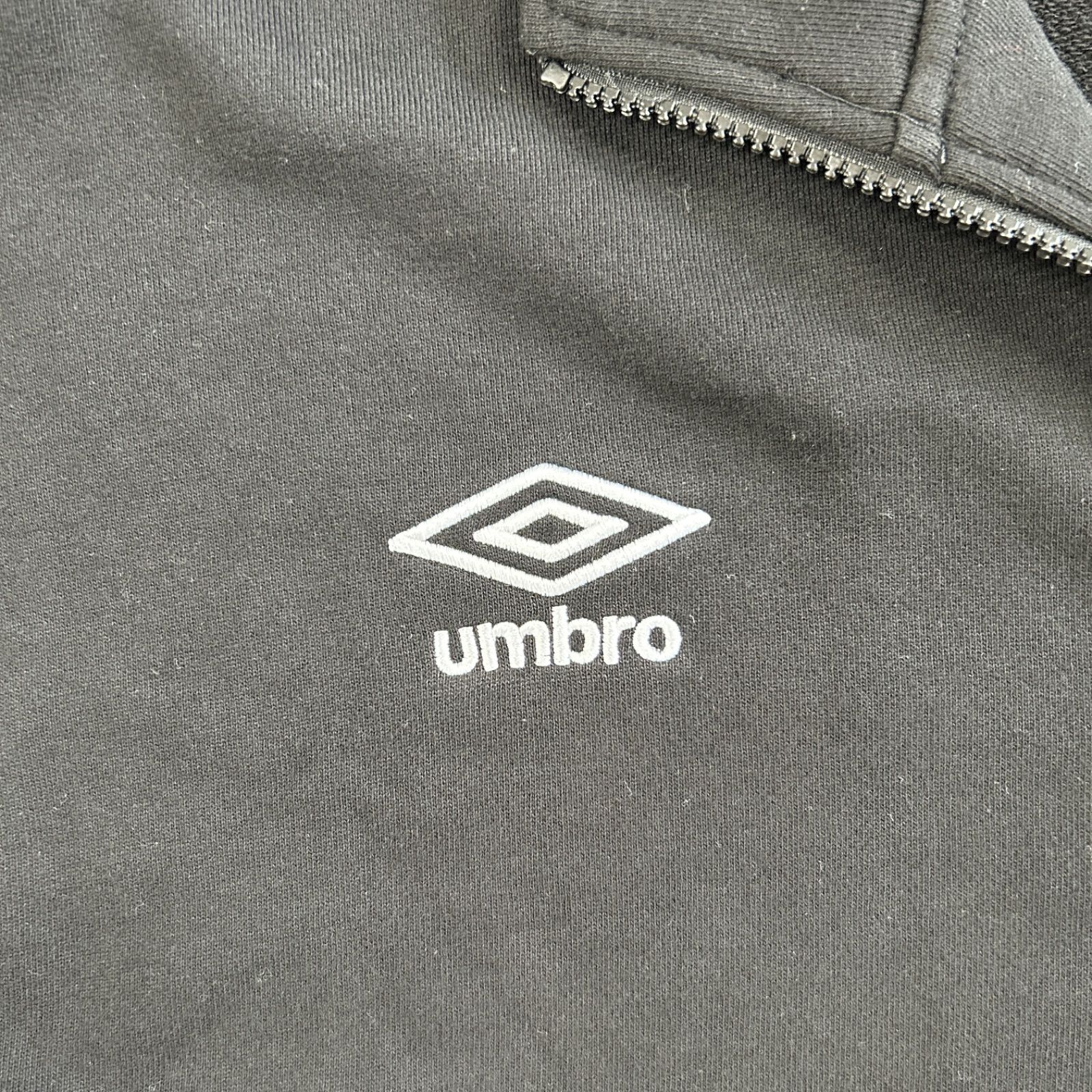 UMBRO／アンブロ 胸刺繍ハーフZIPスウェット（ブラック）】トレーナー 