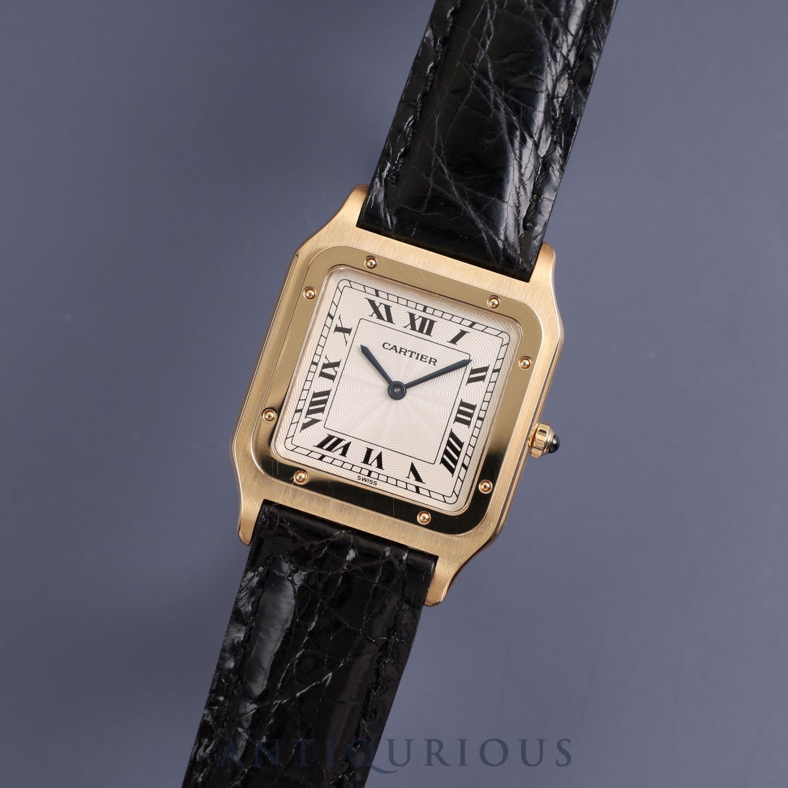 CARTIER カルティエ SANTOS DUMONT LM EXTRASLIM サントス デュモン エクストラスリム W1505453 手巻き Cal.21MC 750YG 革 純正尾錠（750）ギョーシェアイボリー文字盤 箱