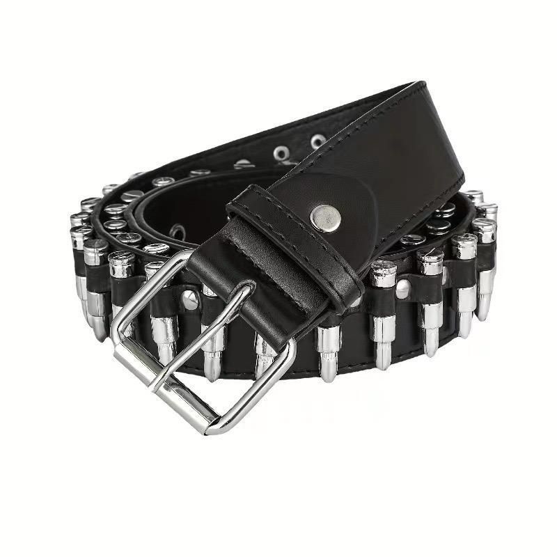DND4DES Geometric Chain Studded Leather Belt