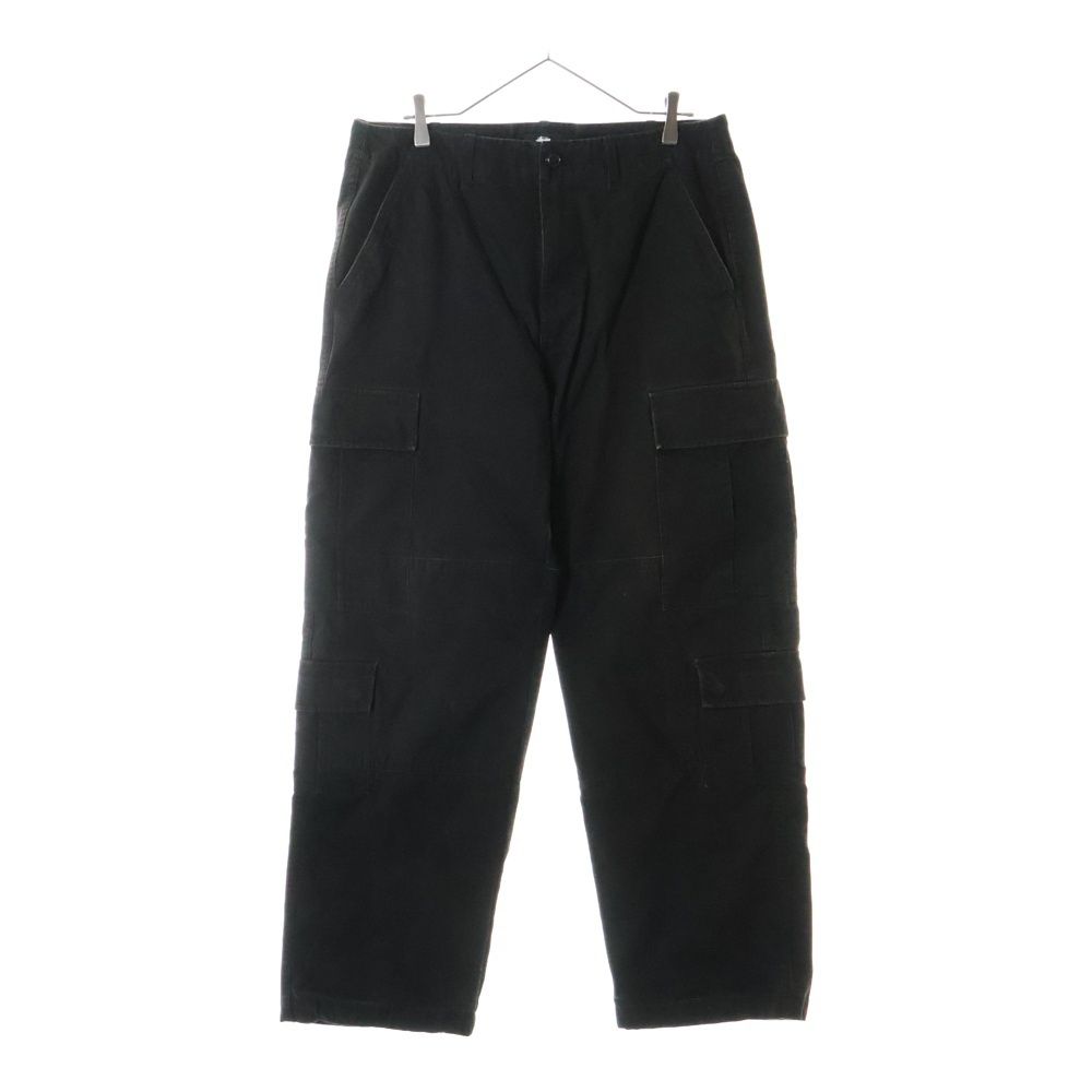 stussy 黒 リップストップナイロンパンツ M リフレクター裏地メッシュ STUSSY (ステューシー) RIPSTOP SURPLUS CARGO リップストップ