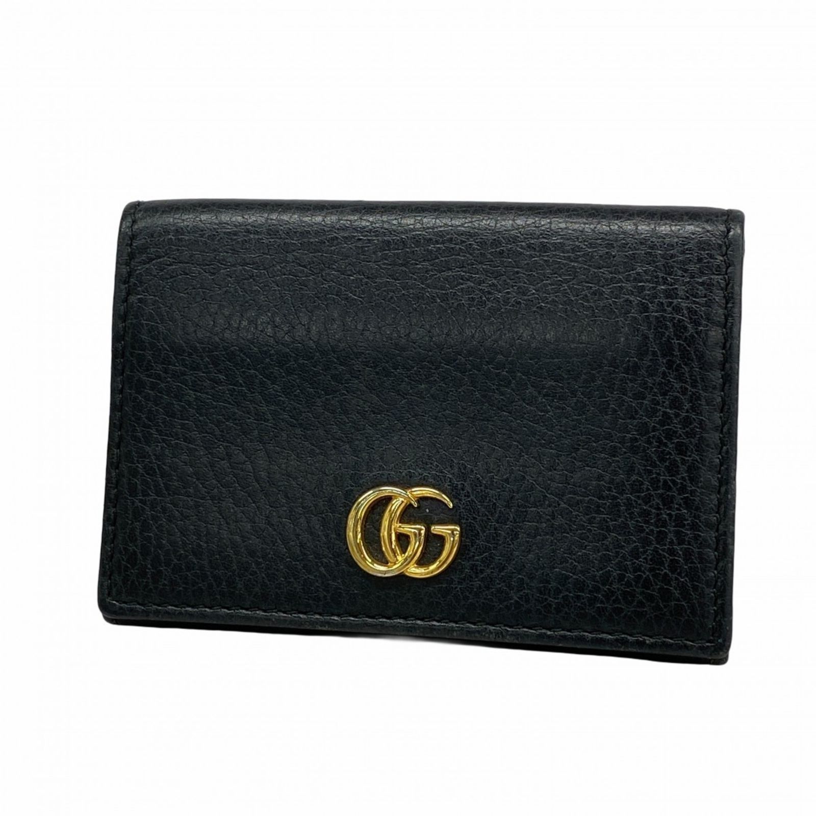 グッチ Gucci グッチ 名刺入れ カードケース GGマーモント 474748 レザー ブラック レディース