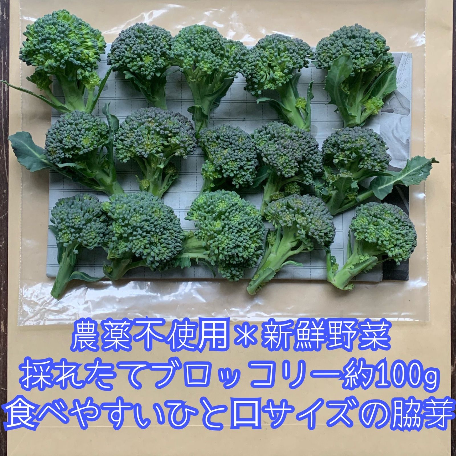 農薬不使用＊新鮮野菜＊採れたてブロッコリー＊約100g＊脇芽部分