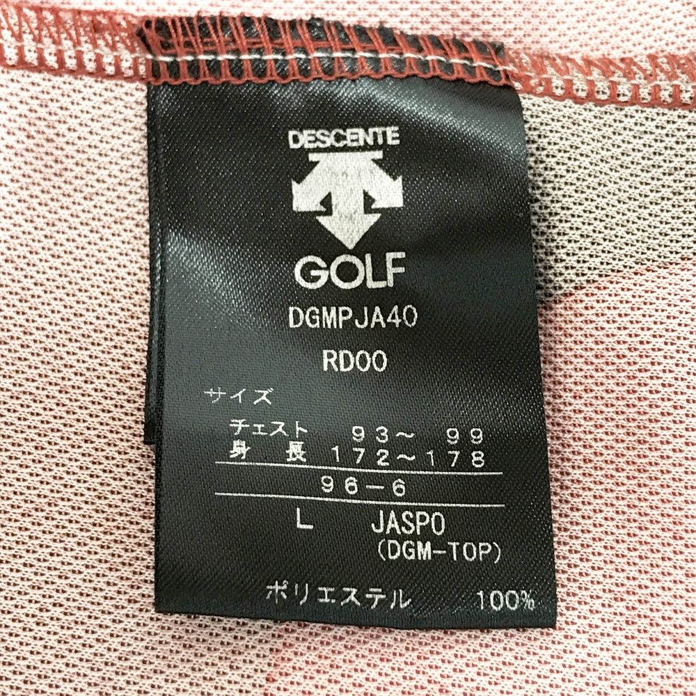 サイズ L DESCENTE GOLF デサントゴルフ 半袖ポロシャツ 総柄 レッド系 240101469535 ゴルフウェア メンズ ストスト LLC-HASEGAWATOSO_COM
