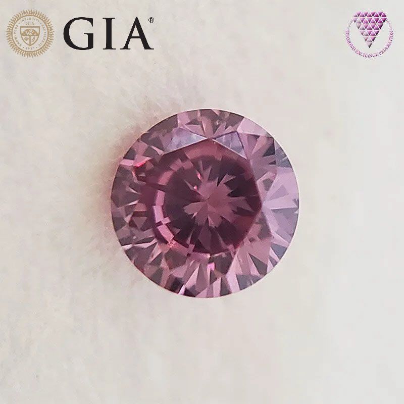 0.07 ct Fancy Vivid Purplish Pink SI1 ± GIA 天然 ヴィヴィッド