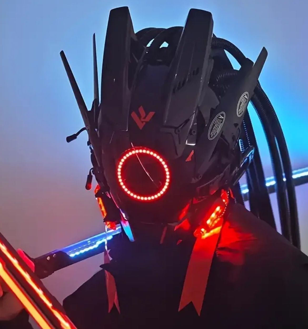 マスク サイバーパンク マスク コスプレ ヘルメット LEDマスク