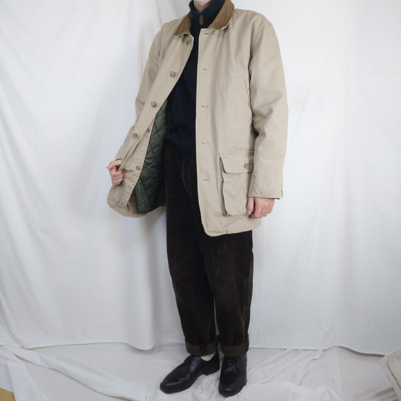 90s】LANDS'END ランズエンド ハンティングジャケット ライナー付き